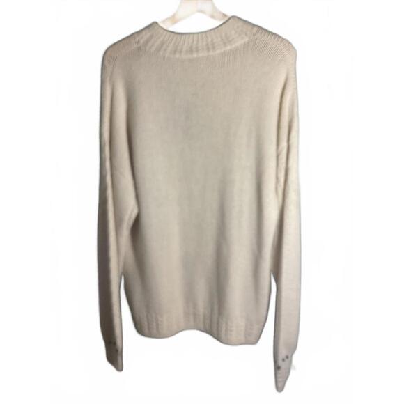 Vintage Country Suburbans Hand Knit Wool Blend Sweater /Blue Floral Pattern M - Picture 6 of 9